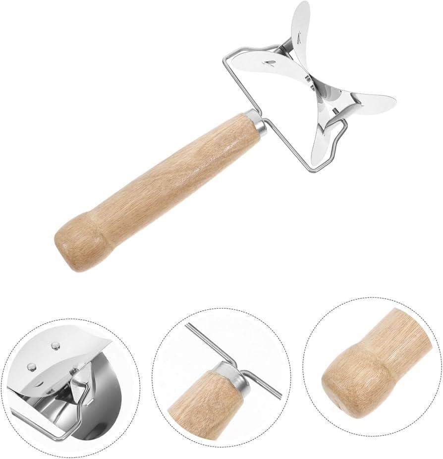 Kichvoe Dumpling Skin Cutter Mold with Wooden Handle – Stainless Steel Pastry & Dumpling Wrapper Maker