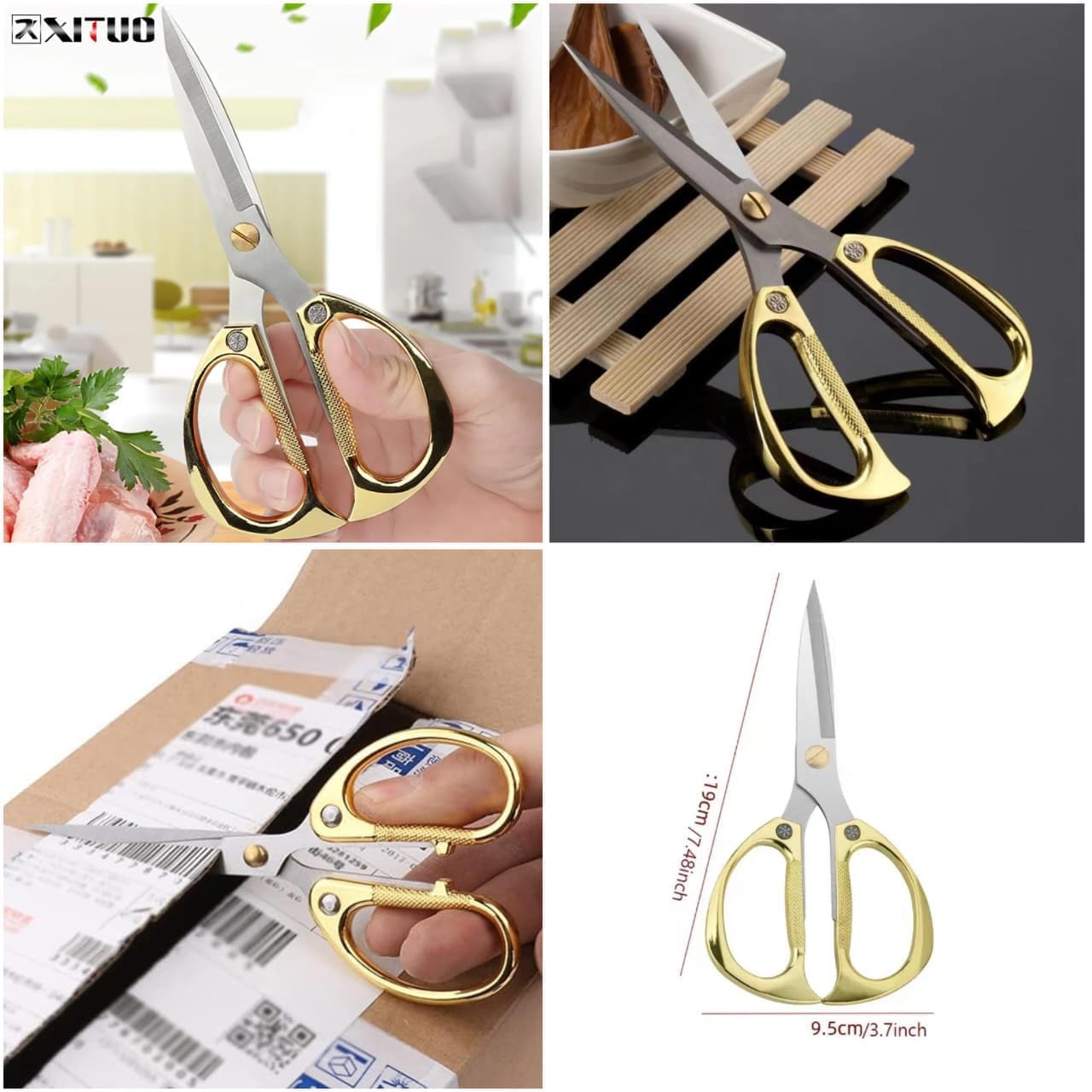 Silver & Golden Tailoring Scissors – Heavy Duty Stainless Steel Cutting Scissor (1 Piece)
